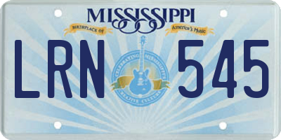 MS license plate LRN545