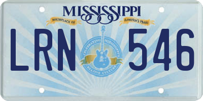 MS license plate LRN546