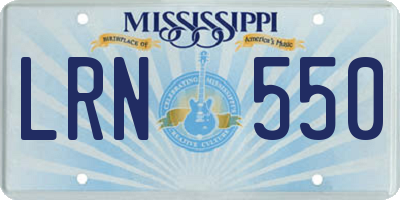 MS license plate LRN550