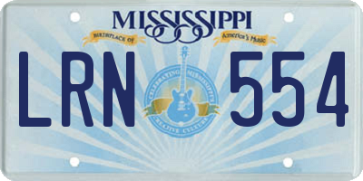 MS license plate LRN554