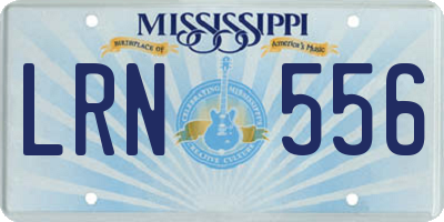 MS license plate LRN556