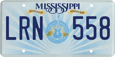 MS license plate LRN558