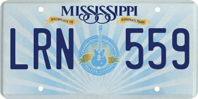 MS license plate LRN559