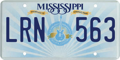 MS license plate LRN563