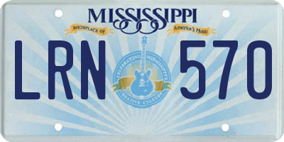 MS license plate LRN570