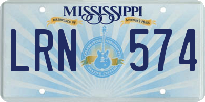 MS license plate LRN574