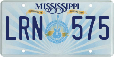 MS license plate LRN575