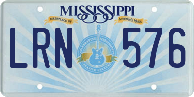 MS license plate LRN576