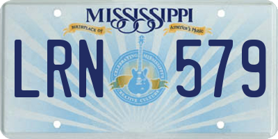MS license plate LRN579