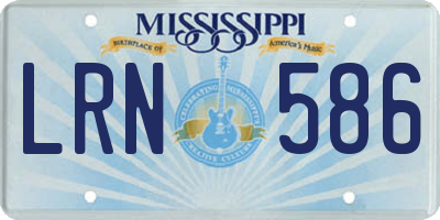 MS license plate LRN586