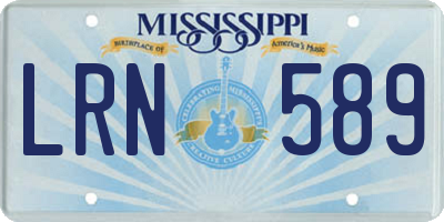 MS license plate LRN589