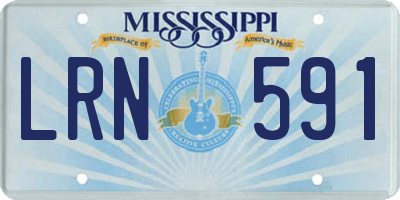 MS license plate LRN591
