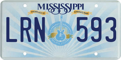 MS license plate LRN593