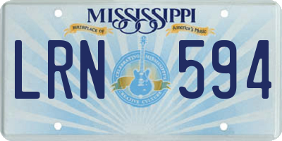 MS license plate LRN594