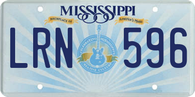 MS license plate LRN596