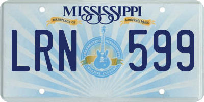MS license plate LRN599
