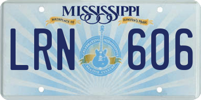 MS license plate LRN606
