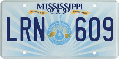 MS license plate LRN609