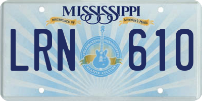 MS license plate LRN610