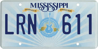 MS license plate LRN611