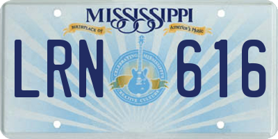 MS license plate LRN616
