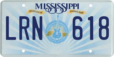 MS license plate LRN618