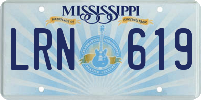 MS license plate LRN619