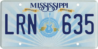 MS license plate LRN635
