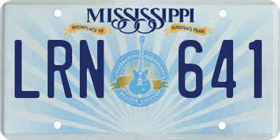MS license plate LRN641
