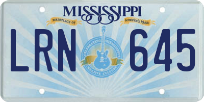 MS license plate LRN645