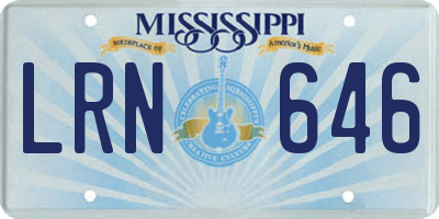 MS license plate LRN646