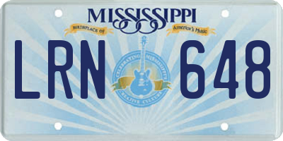 MS license plate LRN648
