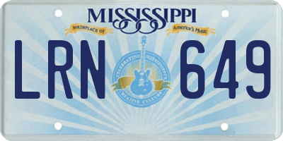 MS license plate LRN649