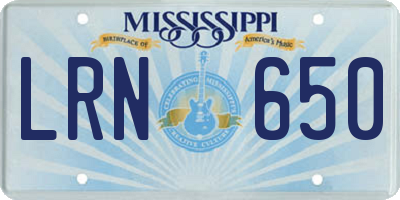 MS license plate LRN650