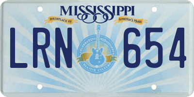 MS license plate LRN654