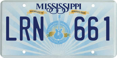 MS license plate LRN661