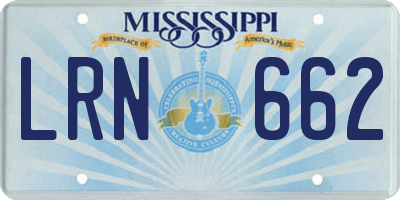 MS license plate LRN662