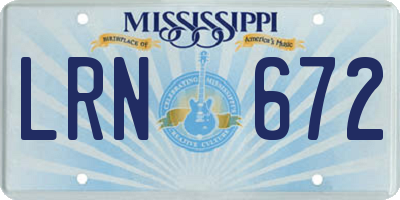 MS license plate LRN672