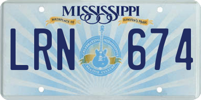 MS license plate LRN674