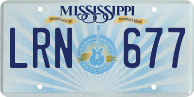 MS license plate LRN677