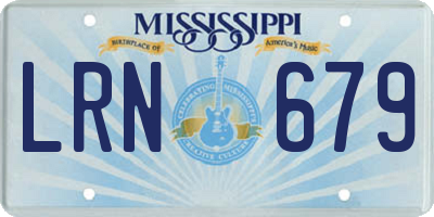MS license plate LRN679