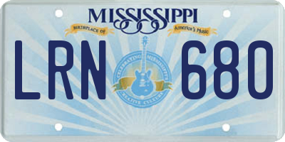 MS license plate LRN680