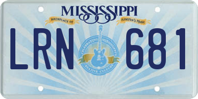 MS license plate LRN681