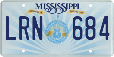 MS license plate LRN684