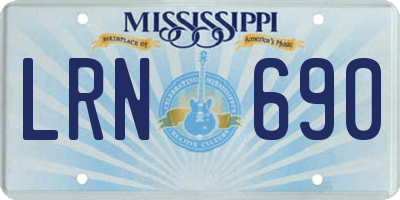 MS license plate LRN690
