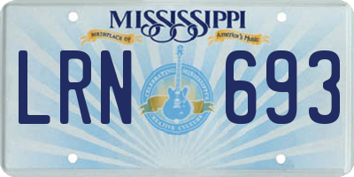 MS license plate LRN693