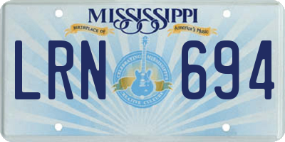 MS license plate LRN694