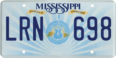 MS license plate LRN698