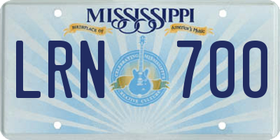 MS license plate LRN700
