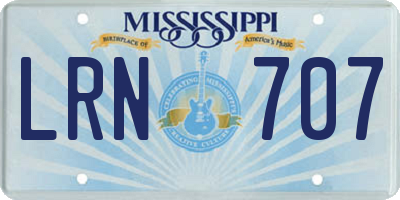 MS license plate LRN707